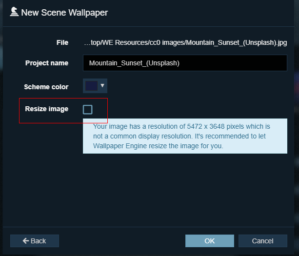 Disable Resize